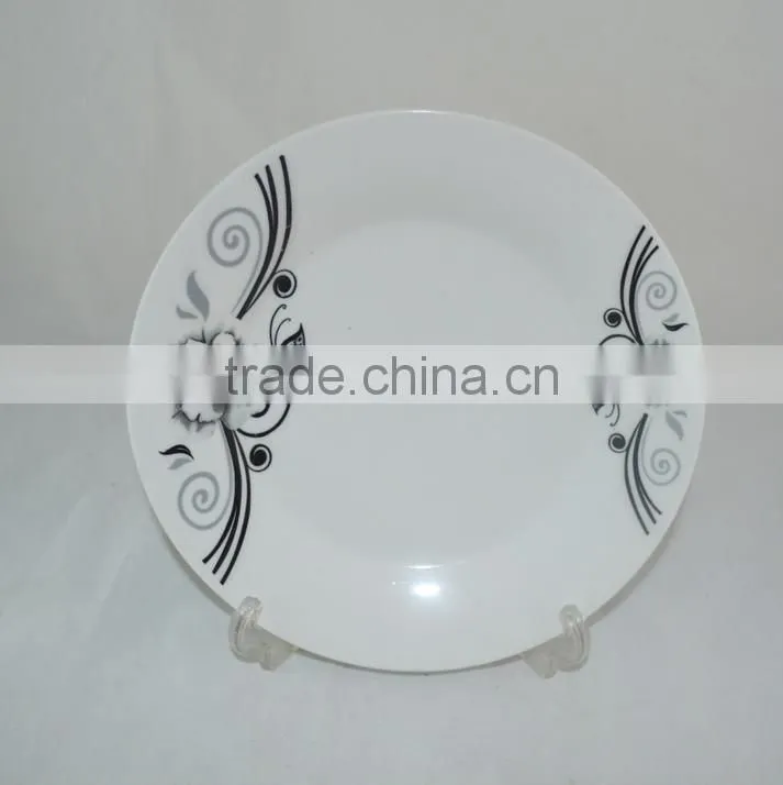 alibaba china ,best ceramic plate for Algeria, 8'' soup plate with black flower