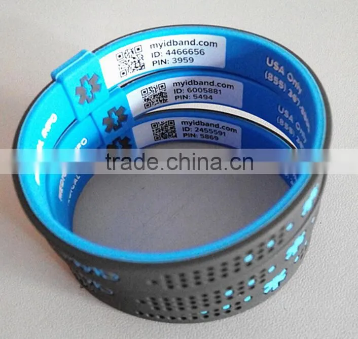 newest scannable fashion qr code silicone bracelet