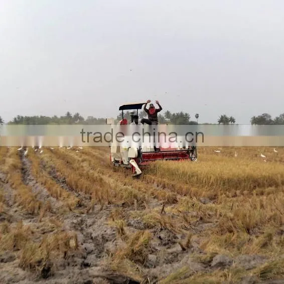 Rice combine harvester with track