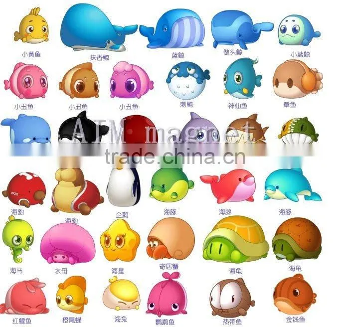 Marine animal PVC Fridge Magnet Clip