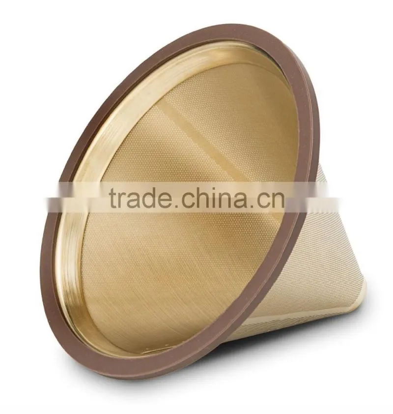 Titanium Coated Pour Over Cone coffee Dripper Stainless Steel Coffee Filter set
