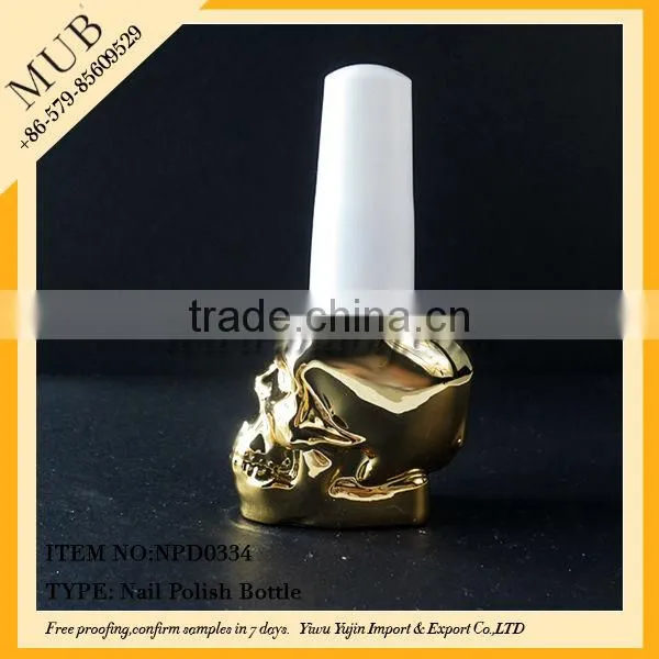 Classic skull empty nail polish glass bottle