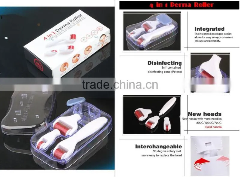 Hot sale 4 in 1 Derma Micro Needle Skin Rejuvenation Microneedle Derma Meso Roller
