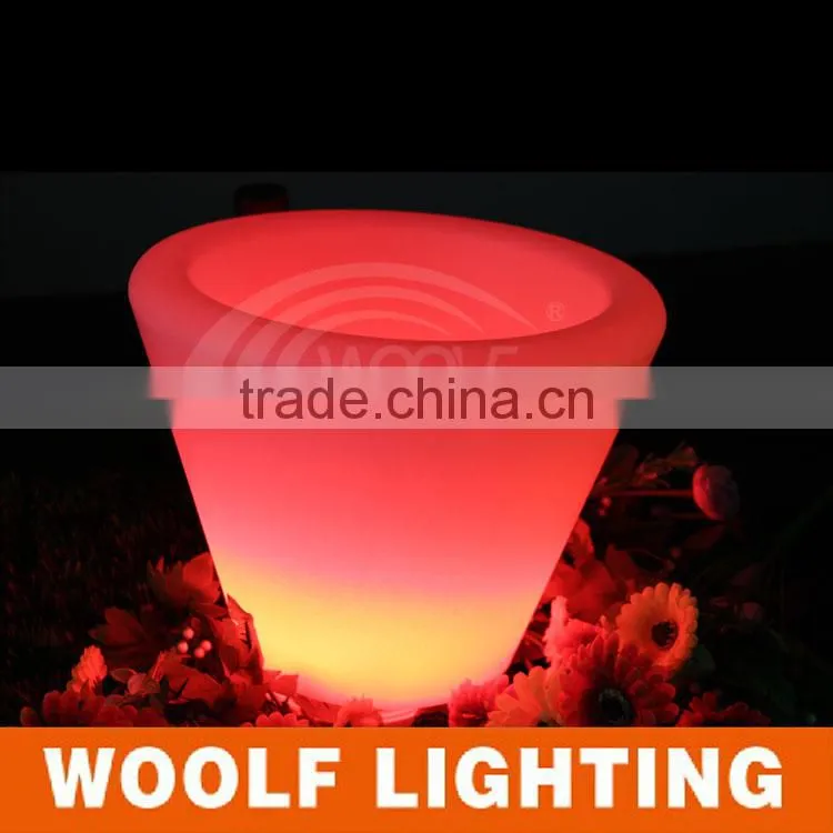 Home Garden Decor LED Color Changing Light Up Flower Pot
