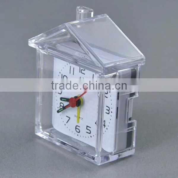 Lovely House Shaped Fluorescent Snooze Quartz Alarm Clock Home Decor Desktop Clock