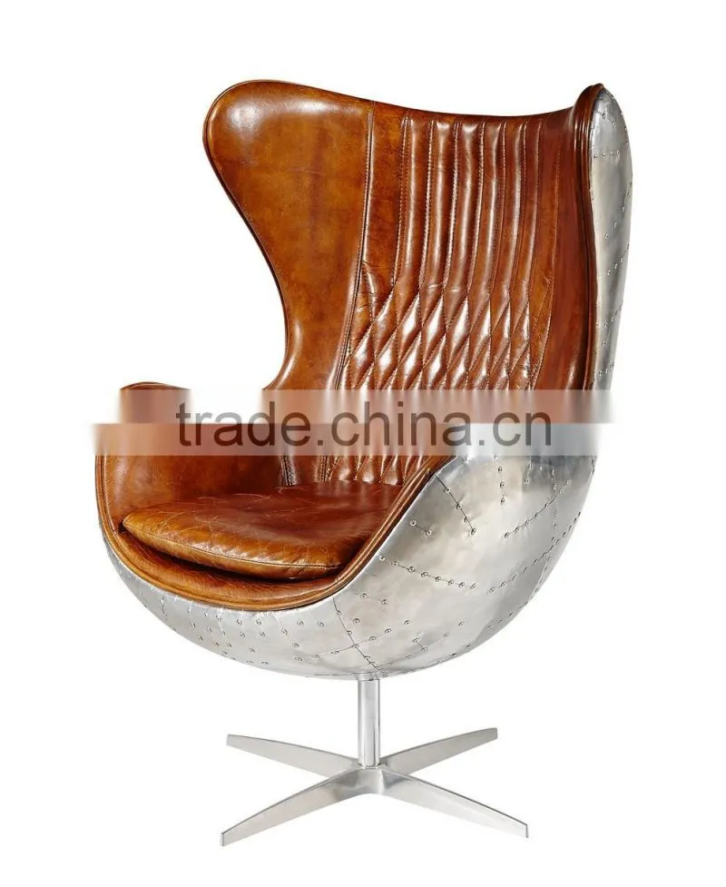 vintage living room furniture egg chairs with aluminium back