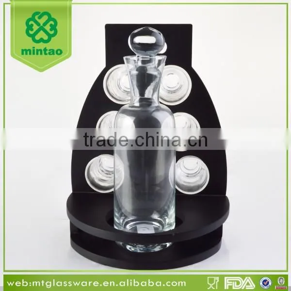 Party Gift Wine Serving Set , Shot GLass Set with MDF serving Tray