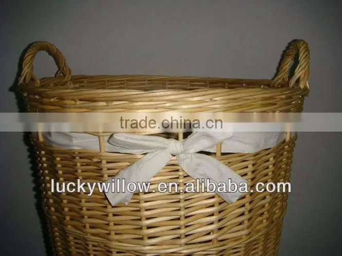 latested new design wicker laundry basket with lid and fabric liner