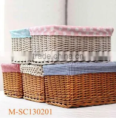 3 of set wicker basket with liner wholesale factory supply