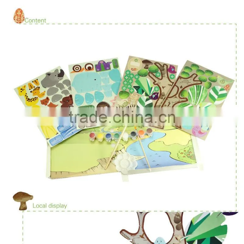 Animals homeland diy paper cardboard painting 3d paper toy