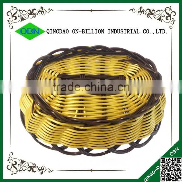 LFGB plastic rattan woven tray