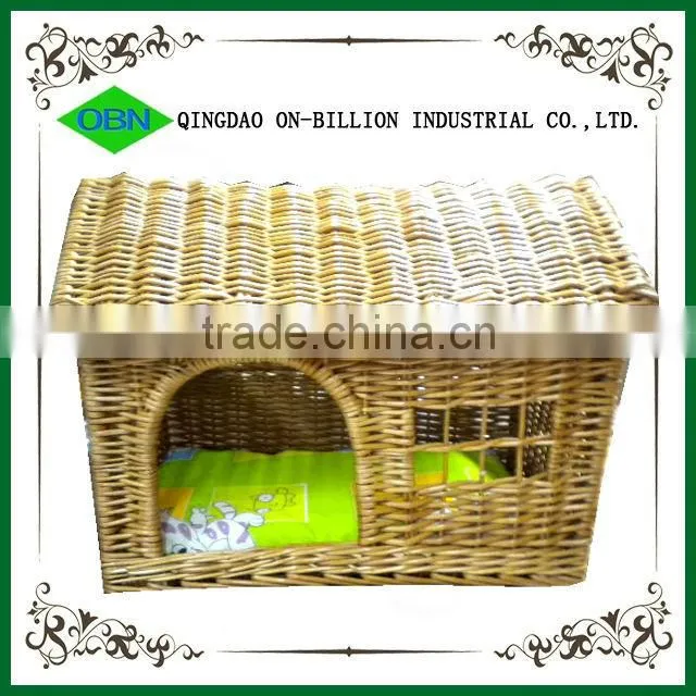 Cheap decorative pet house willow wicker pet bed