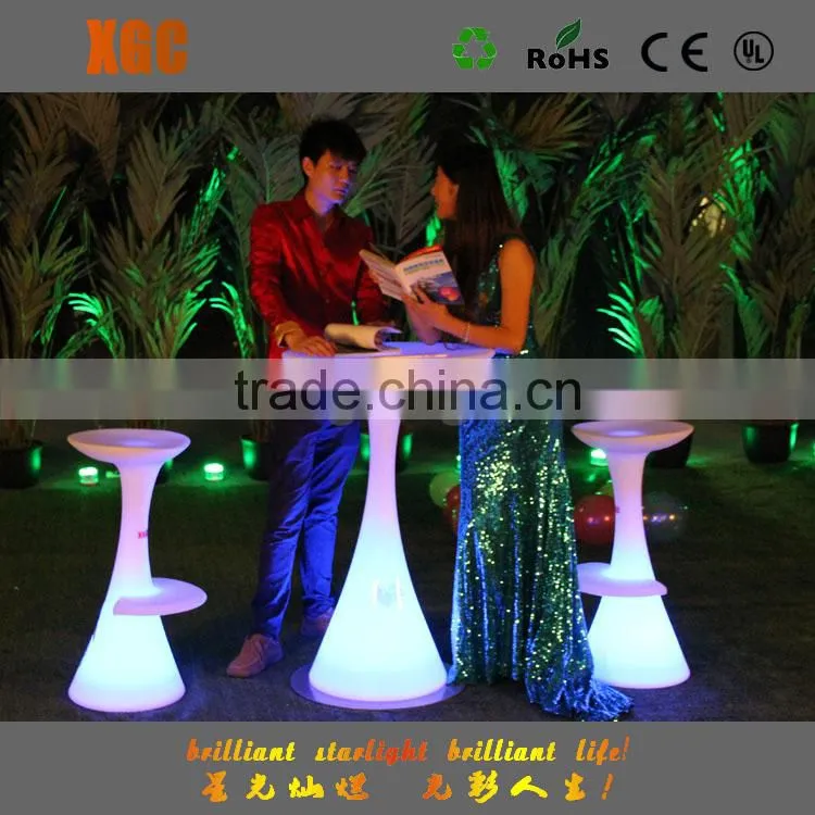 Light up colored plastic wedding rental events furniture with RGB led