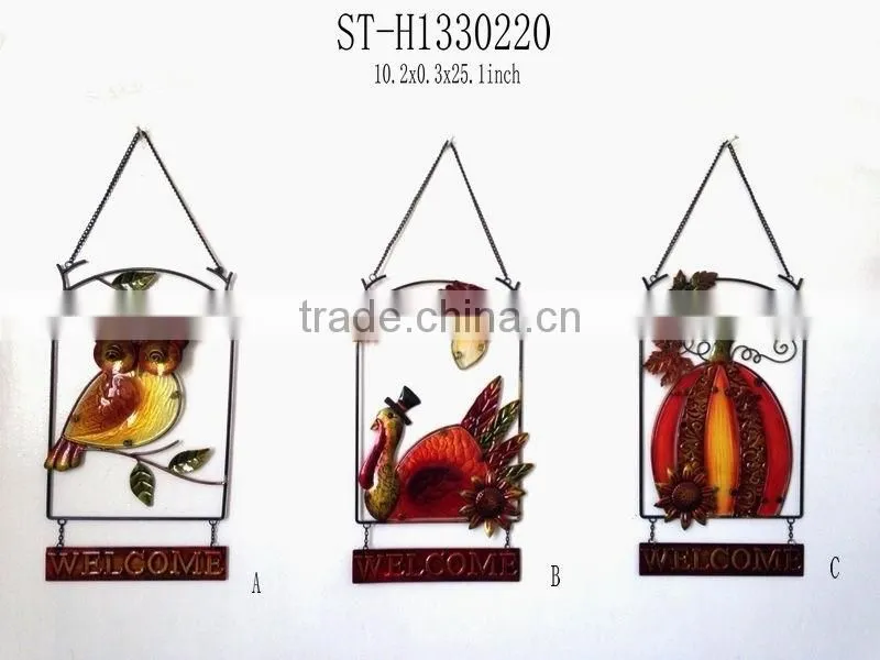 stained glass animal wall hanging for Autumn
