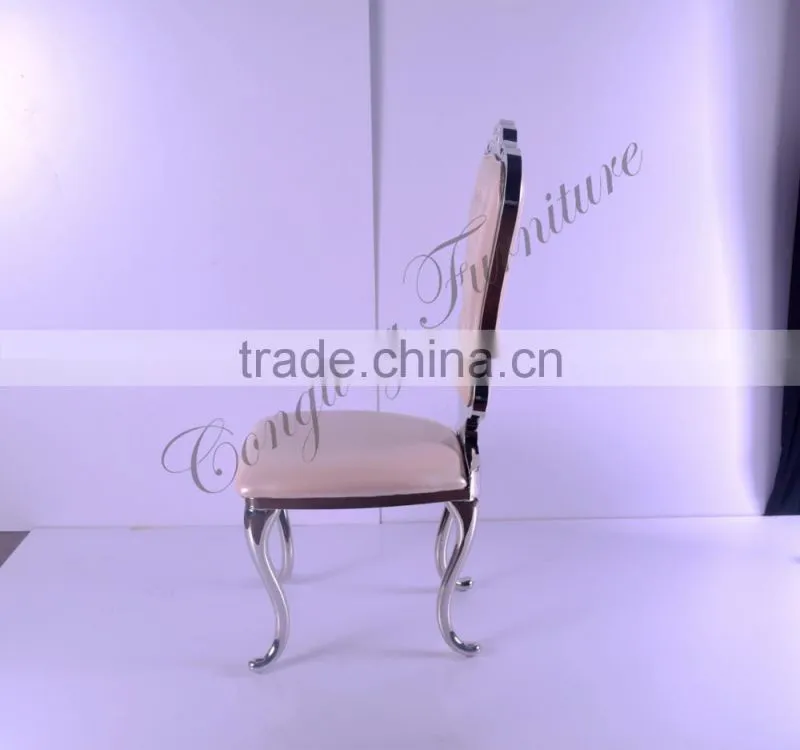 Modern pu leather cheap gold king throne dining chair