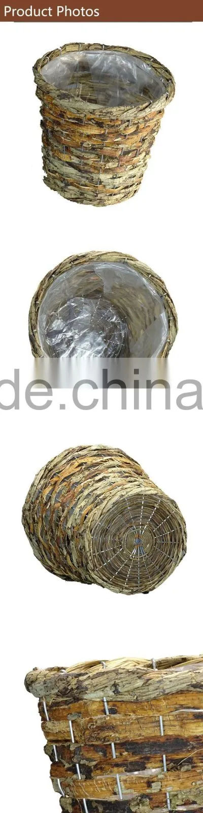 Brown rattan baskets /pots garden furniture