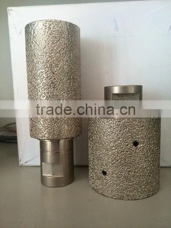 Vacuum brazed diamond engraving finger router bits for stone
