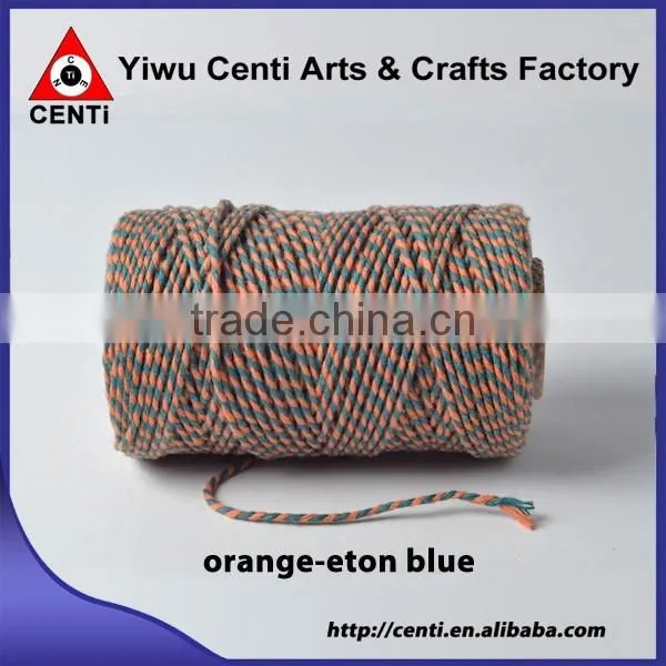 Quality orange and sky blue coloured original cotton bakers twine double colour bakers twine