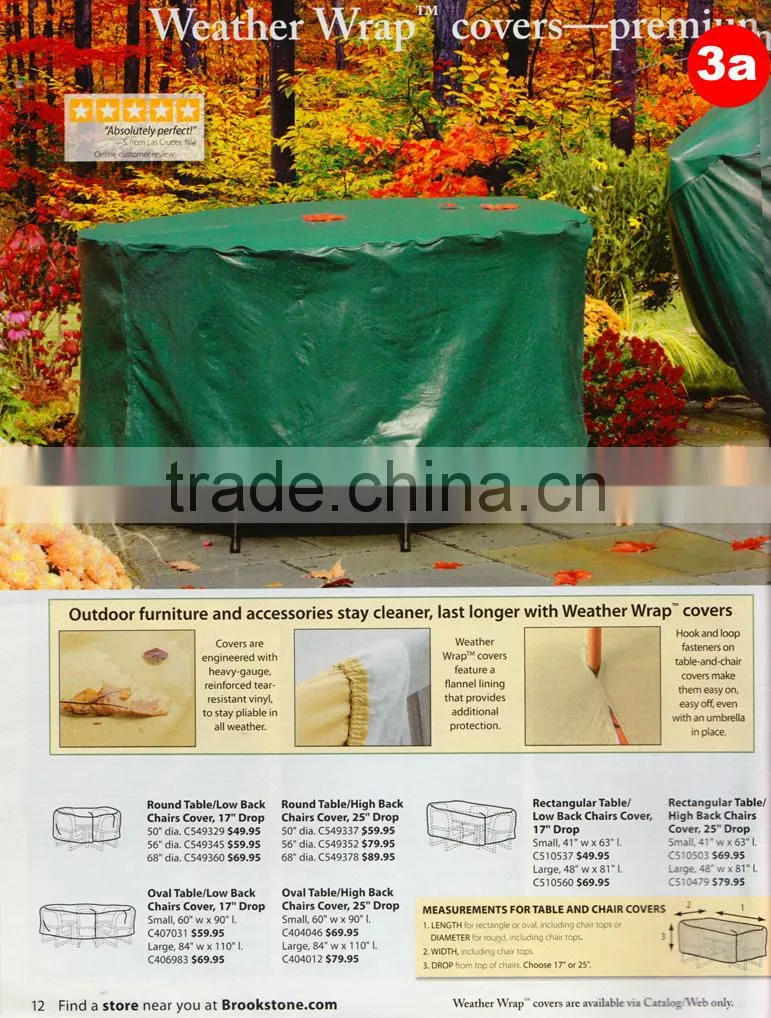 Large environmental plastic waterproof patio furniture covers