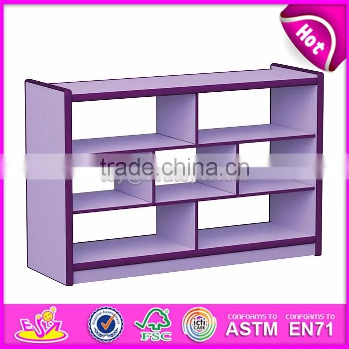 Customize colorful children small wooden bookcase W08C192