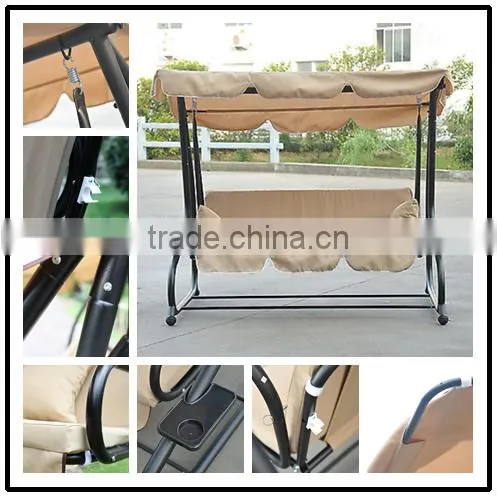 Customized garden swing chair outdoor beige chair for leisure for hot sale