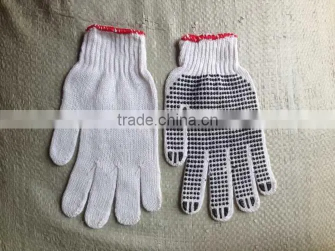 Cotton dot glove with customer logo cotton glove