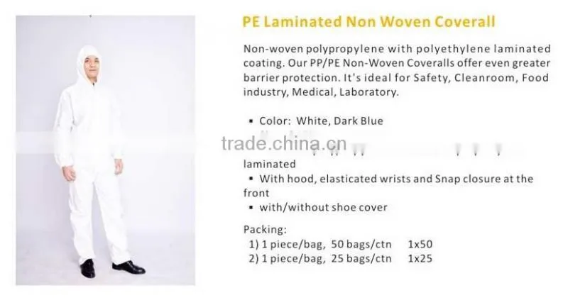 Microporous coverall safety uniform with hood disposable Microporous coverall