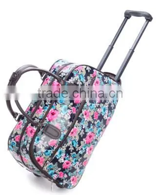 printing Trolley travel bag with durable wheels