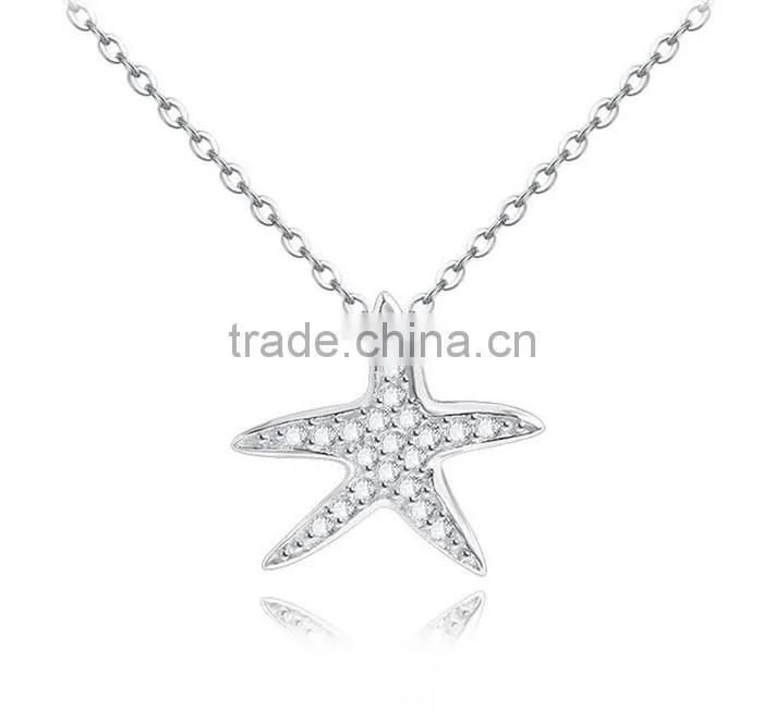 925 sterling silver Starfish Pendant necklace