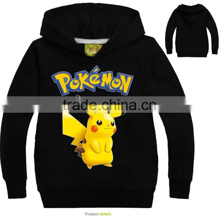 wholesale kids clothing pullover hoodie sweatshirt casual warm fleece long sleeve pokemon pullover hoodie