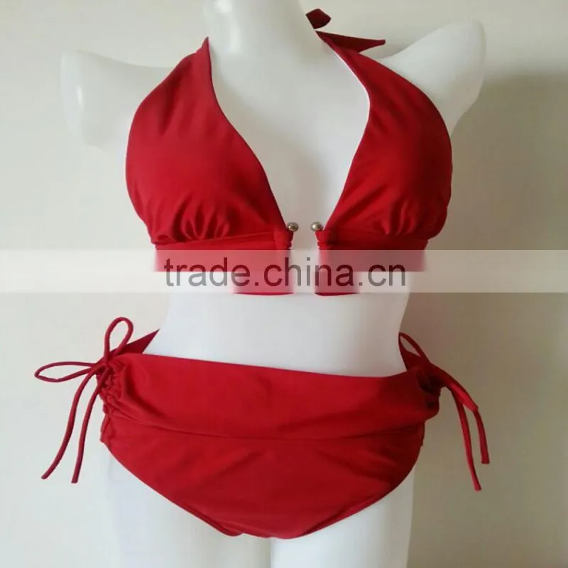 Top quality new arrival orange shivering triangle women bikini swimwear