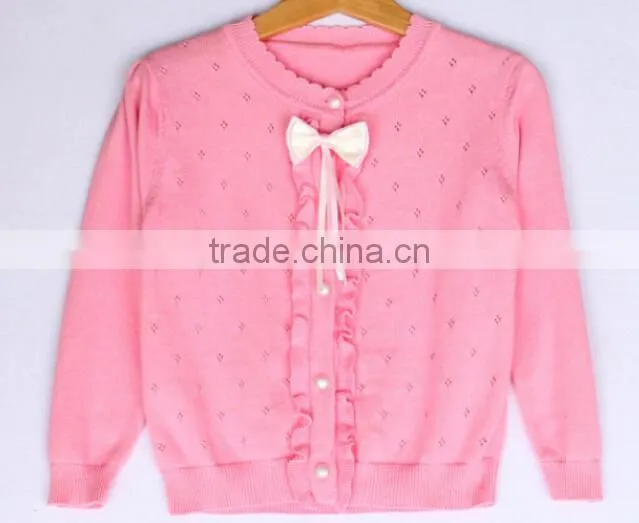 namely trendy lastest bow ruffle babies girls crochet knit sweater