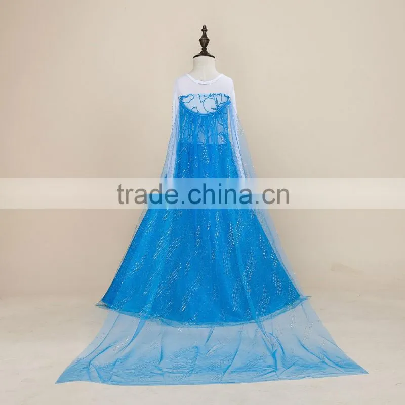 2016 wholesale girl frock design pretty costume frozen elsa princess dress
