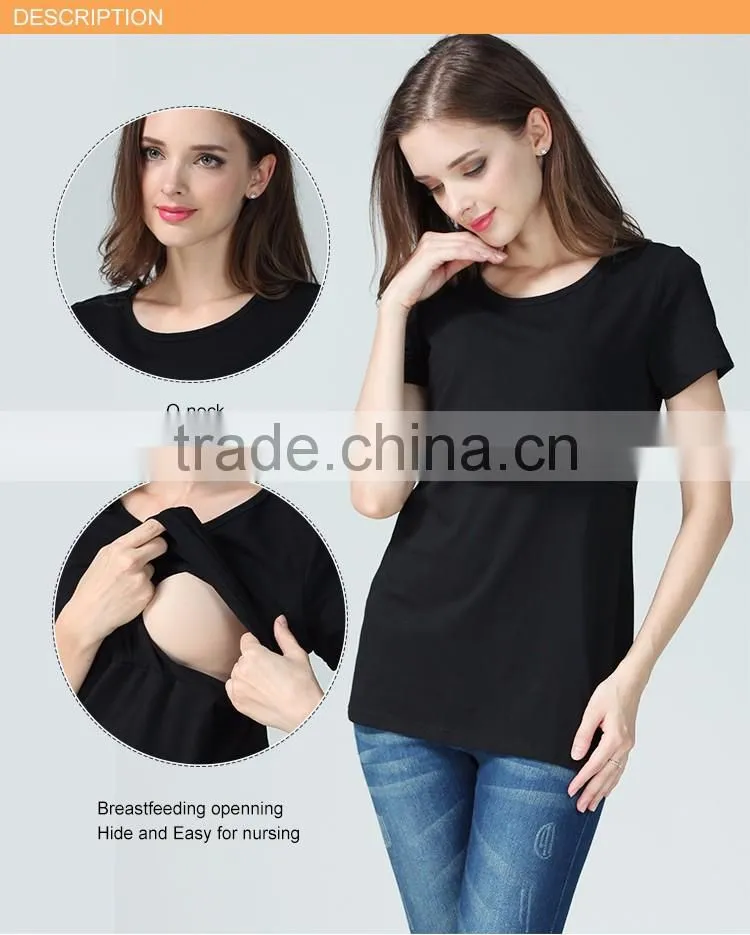 Wild Maternity Tops Scoop Neck Breastfeeding Clothing Normcore Pregnant Mother T-shirts