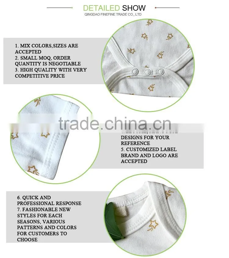 Lovely Oem Custom Baby Clothes Cute Organic Print Baby Romper