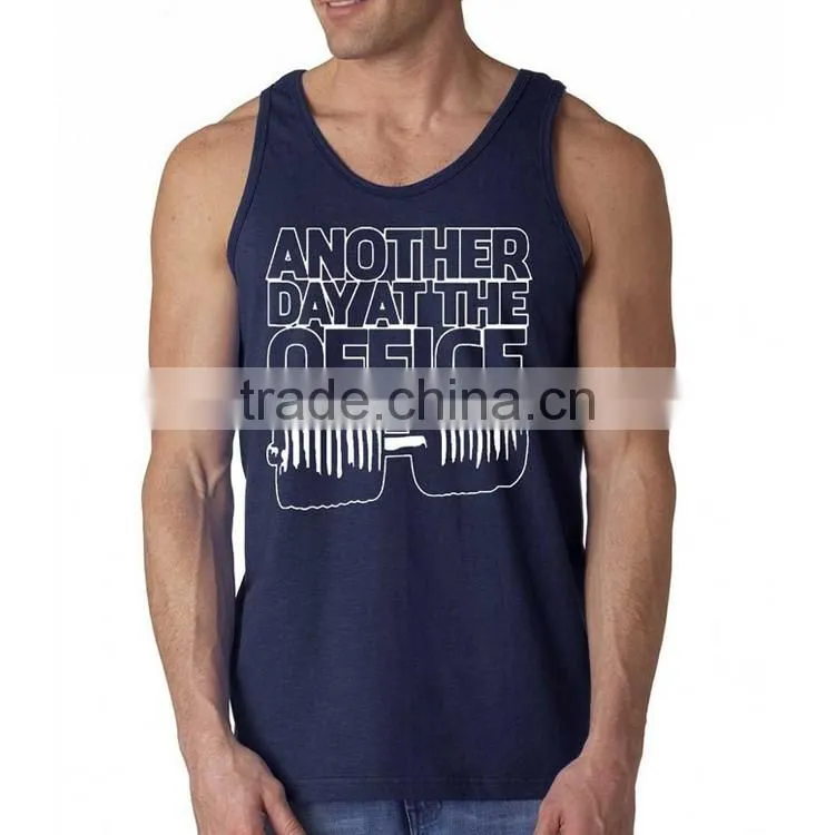 Custom Fashion Design Printed Wholesale Mens 100% Cotton Gym Tank Top