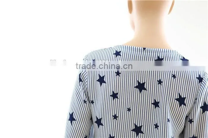 Fashion design summer blouses for women loose women fashion style short sleeved printing blouse for women