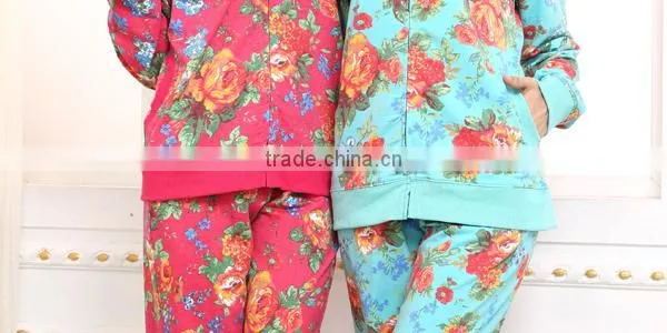 Family pajama knitted french terry winter design custom women pajamas