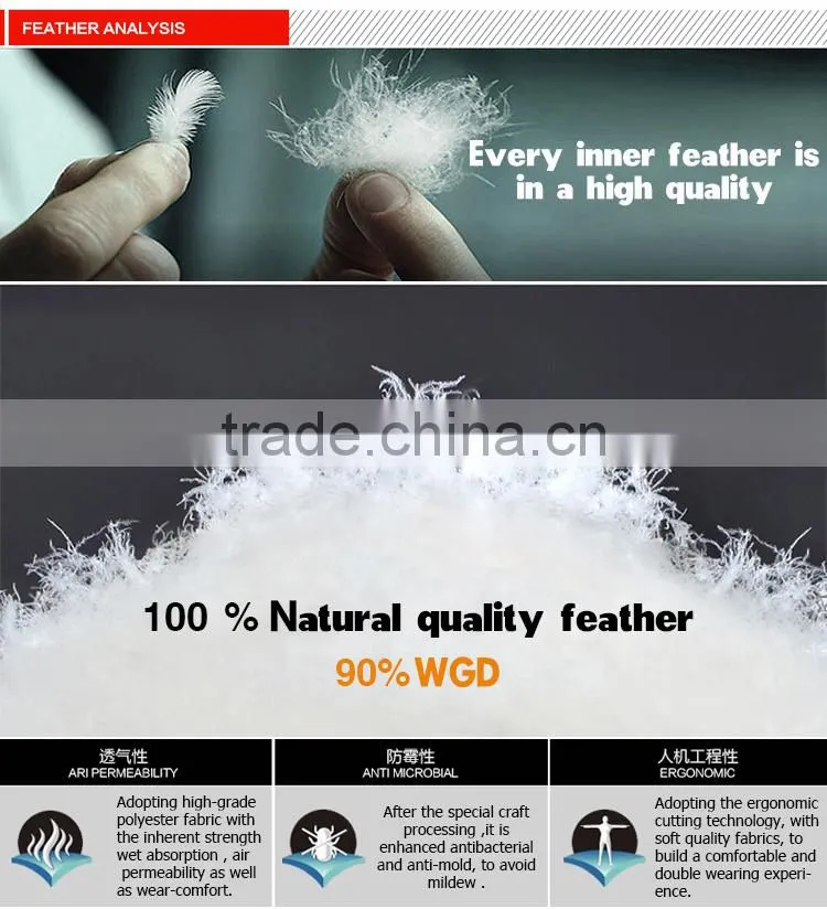 China clothing factory high quality duck feather down jacket men