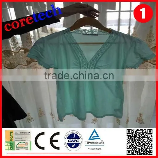 Eco-friendly sfot v-neck blank woman t-shirt