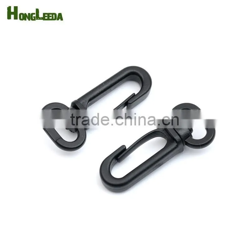B1306-13mm black POM plastic spring snap clip hooks carabiner paracord strap hooks rotary hooks swivel snap hook