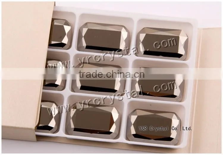 4627 Octagon Crystal 10*14mm Jet Hematite Loose Natural Diamond