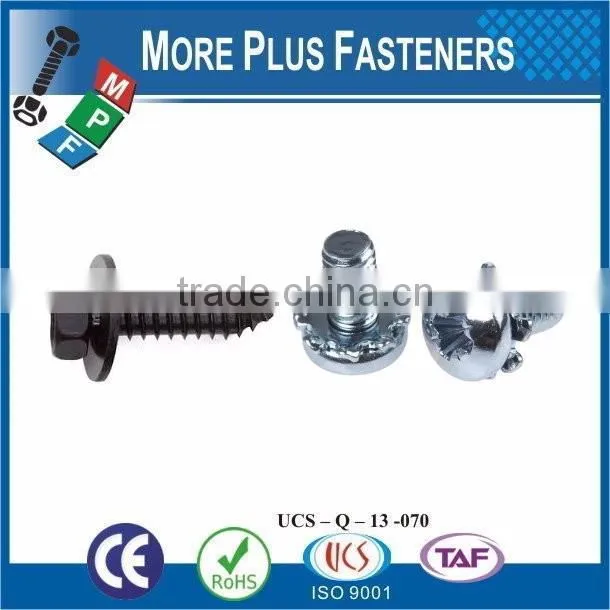 Taiwan M3 M12 M4-0.7 x 30mm DIN 7985 Phillips Drive Pan Head Grade A2 Stainless Steel Machine Screw with Hex Double Lock Washer