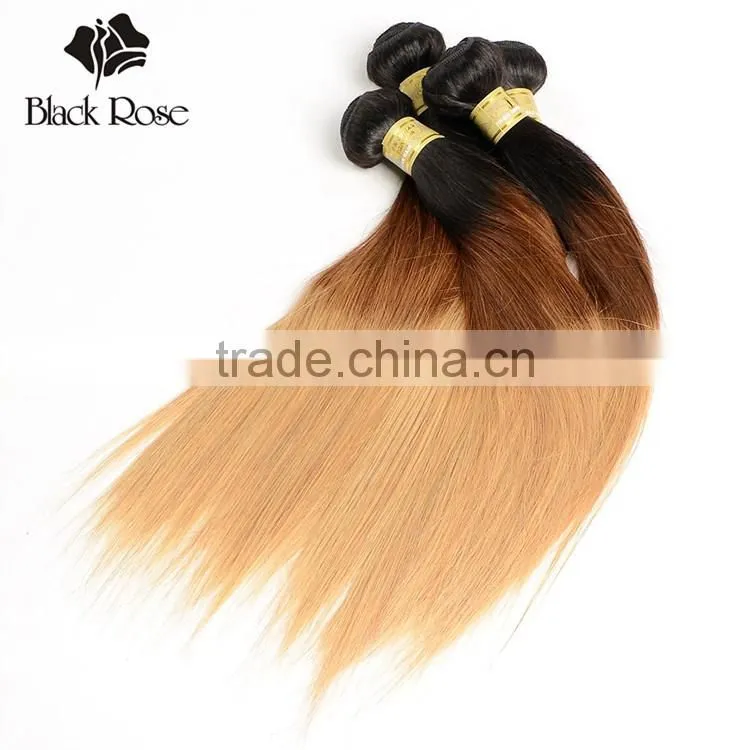 Color 1b/4/27# Straight Wave High Quality Brazilian Hair Weave Blonde and Brown