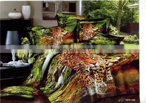 Luxury 100% Polyester 3D Reactive Printed home bedding set