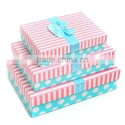 2015 Custom Made Large Decorative Gift Boxes with Bar Strips Printing
