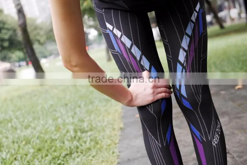 Jogger pants high stretch women compression tights