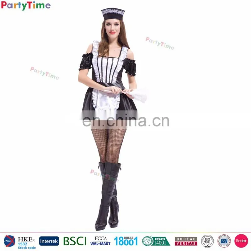 china direct sell cosplay hot sexy french maid costume