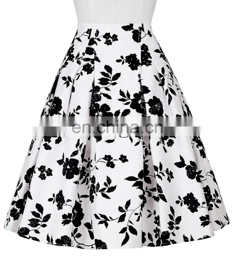 Grace Karin Occident Vintage Retro 50s Floral Pattern Cotton Skirt CL008925-9