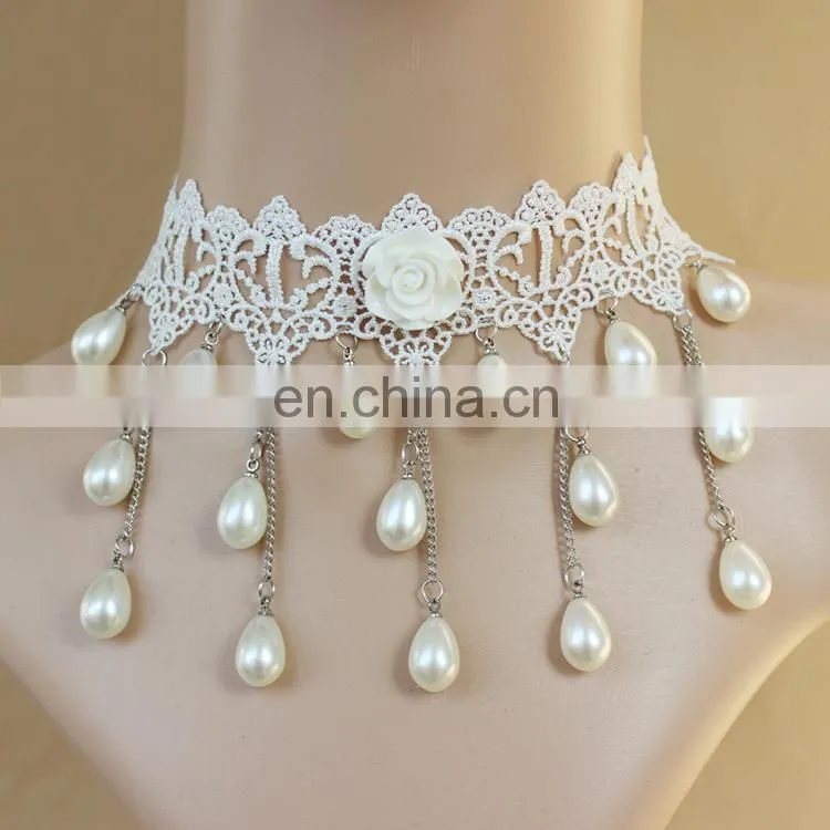 2015 latest design fashion party lace necklace lace necklace